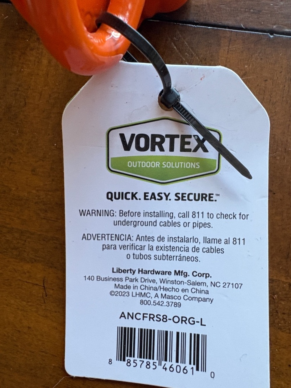 NWT 8” Vortex Orange Heavy-Duty Garden Anchors (Set of 4) - Picture 2 of 6